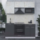 Миниатюра изображения товара Кухонный гарнитур Интерлиния Мила 1.7 ВТ (бетон лайт/антрацит/опал светлый)