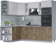 Миниатюра изображения товара Кухонный гарнитур Интерлиния Мила 1.68x2.4 левая (вудлайн кремовый/дуб веллингтон/серый каспий)