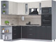 Миниатюра изображения товара Кухонный гарнитур Интерлиния Мила 1.68x2.4 левая (персидский жемчуг/антрацит/травертин серый)
