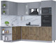 Миниатюра изображения товара Кухонный гарнитур Интерлиния Мила 1.68x2.4 левая (серебро/дуб веллингтон/белый гранит)