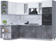 Миниатюра изображения товара Кухонный гарнитур Интерлиния Мила 1.68x2.6 левая (белый платинум/бетон портленд/белый гранит)