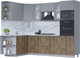 Миниатюра изображения товара Кухонный гарнитур Интерлиния Мила 1.68x2.6 левая (серебро/дуб веллингтон/белый гранит)