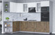 Миниатюра изображения товара Кухонный гарнитур Интерлиния Мила 1.68x2.8 левая (белый платинум/дуб веллингтон/белый гранит)
