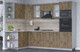 Миниатюра изображения товара Кухонный гарнитур Интерлиния Мила 1.68x2.8 левая (дуб веллингтон/дуб веллингтон/травертин серый)