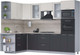 Миниатюра изображения товара Кухонный гарнитур Интерлиния Мила 1.68x2.8 левая (персидский жемчуг/антрацит/травертин серый)