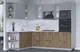 Миниатюра изображения товара Кухонный гарнитур Interline Мила 1.88x2.6 левая (серебро/дуб веллингтон/белый гранит)