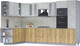 Миниатюра изображения товара Кухонный гарнитур Интерлиния Мила 1.88x3.4 левая (бетон лайт/дуб золотой/опал светлый)
