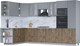 Миниатюра изображения товара Кухонный гарнитур Интерлиния Мила 1.88x3.4 левая (серебро/дуб веллингтон/белый гранит)