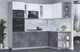 Миниатюра изображения товара Кухонный гарнитур Интерлиния Мила 1.68x2.4 правая (белый платинум/бетон портленд/белый гранит)