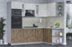 Миниатюра изображения товара Кухонный гарнитур Интерлиния Мила 1.68x2.4 правая (бетон лайт/дуб веллингтон/опал светлый)