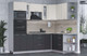 Миниатюра изображения товара Кухонный гарнитур Интерлиния Мила 1.68x2.4 правая (персидский жемчуг/антрацит/травертин серый)