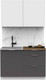 Миниатюра изображения товара Кухонный гарнитур Интермебель Микс Топ-1 1.2м (белый премиум/графит серый/дуб флагстаф темный)