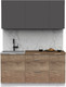 Миниатюра изображения товара Кухонный гарнитур Интермебель Микс Топ-2 1.6м (графит серый/дуб каньон/дуб флагстаф темный)