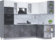 Миниатюра изображения товара Кухонный гарнитур Интерлиния Мила 1.68x2.6 правая (белый платинум/бетон портленд/белый гранит)