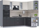 Миниатюра изображения товара Кухонный гарнитур Интерлиния Мила 1.68x2.6 правая (персидский жемчуг/антрацит/травертин серый)