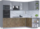Миниатюра изображения товара Кухонный гарнитур Интерлиния Мила 1.68x2.6 правая (серебро/дуб веллингтон/белый гранит)