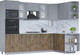 Миниатюра изображения товара Кухонный гарнитур Интерлиния Мила 1.68x2.8 правая (серебро/дуб веллингтон/белый гранит)