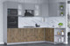 Миниатюра изображения товара Кухонный гарнитур Интерлиния Мила 1.68x2.8 правая (серебро/дуб веллингтон/белый гранит)