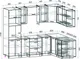 Миниатюра изображения товара Кухонный гарнитур Interline Мила 1.88x2.6 правая (бетон лайт/бетон портленд/опал светлый)