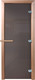 Миниатюра изображения товара Стеклянная дверь для бани/сауны Doorwood Сумерки 190х70 (графит, коробка хвоя)