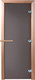 Миниатюра изображения товара Стеклянная дверь для бани/сауны Doorwood Затмение 190х70 (графит матовый, коробка хвоя)