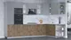 Миниатюра изображения товара Кухонный гарнитур Interline Мила 1.88x3.2 правая (серебро/дуб веллингтон/белый гранит)