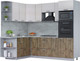 Миниатюра изображения товара Кухонный гарнитур Интерлиния Мила Лайт 1.68x2.4 левая (вудлайн кремовый/дуб веллингтон/серый каспий)