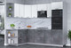 Миниатюра изображения товара Кухонный гарнитур Интерлиния Мила Лайт 1.68x2.6 левая (белый платинум/бетон портленд/белый гранит)