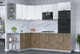 Миниатюра изображения товара Кухонный гарнитур Интерлиния Мила Лайт 1.68x2.6 левая (белый платинум/дуб веллингтон/белый гранит)