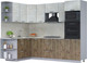 Миниатюра изображения товара Кухонный гарнитур Интерлиния Мила Лайт 1.68x2.6 левая (бетон лайт/дуб веллингтон/опал светлый)