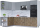 Миниатюра изображения товара Кухонный гарнитур Интерлиния Мила Лайт 1.68x2.8 левая (серебро/дуб веллингтон/белый гранит)