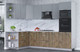 Миниатюра изображения товара Кухонный гарнитур Интерлиния Мила Лайт 1.68x2.8 левая (серебро/дуб веллингтон/белый гранит)