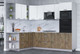 Миниатюра изображения товара Кухонный гарнитур Интерлиния Мила Лайт 1.88x2.6 левая (белый платинум/дуб веллингтон/белый гранит)
