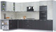 Миниатюра изображения товара Кухонный гарнитур Интерлиния Мила Лайт 1.88x3.4 левая (бетон лайт/антрацит/опал светлый)