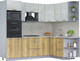 Миниатюра изображения товара Кухонный гарнитур Интерлиния Мила Лайт 1.68x2.4 правая (бетон лайт/дуб золотой/опал светлый)