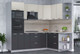 Миниатюра изображения товара Кухонный гарнитур Интерлиния Мила Лайт 1.68x2.4 правая (персидский жемчуг/антрацит/травертин серый)