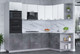 Миниатюра изображения товара Кухонный гарнитур Интерлиния Мила Лайт 1.68x2.6 правая (белый платинум/бетон портленд/белый гранит)