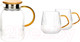 Миниатюра изображения товара Чайный набор Makkua Ribbed Glassware RT1200 + RC300 (2шт)