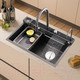 Миниатюра изображения товара Мойка кухонная со смесителем Arfeka Sensor Eco PVD Nano AR 75x45 (черный)