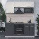 Миниатюра изображения товара Кухонный гарнитур Интерлиния Мила 1.7 ВТ (персидский жемчуг/антрацит/травертин серый)