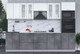 Миниатюра изображения товара Кухонный гарнитур Интерлиния Мила 3.0 ВТ (белый платинум/бетон портленд/белый гранит)