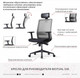 Миниатюра изображения товара Кресло офисное Bestuhl S30 White Pl с подголовником и регулируем. подлокотником (черная сетка/серая ткань)