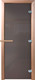 Миниатюра изображения товара Стеклянная дверь для бани/сауны Doorwood Сумерки 180x70 (графит,коробка листва)