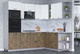 Миниатюра изображения товара Кухонный гарнитур Интерлиния Мила Лайт 1.88x2.4 правая (белый платинум/дуб веллингтон/белый гранит)