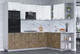 Миниатюра изображения товара Кухонный гарнитур Интерлиния Мила Лайт 1.88x2.6 правая (белый платинум/дуб веллингтон/белый гранит)