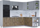 Миниатюра изображения товара Кухонный гарнитур Интерлиния Мила Лайт 1.88x2.6 правая (серебро/дуб веллингтон/белый гранит)