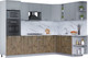Миниатюра изображения товара Кухонный гарнитур Интерлиния Мила Лайт 1.88x2.8 правая (серебро/дуб веллингтон/белый гранит)