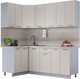 Миниатюра изображения товара Кухонный гарнитур Интерлиния Мила Лайт 1.2x2.0 (персидский жемчуг/персидский жемчуг/травертин серый)