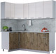 Миниатюра изображения товара Кухонный гарнитур Интерлиния Мила Лайт 1.2x2.1 (вудлайн кремовый/дуб веллингтон/серый каспий)