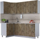 Миниатюра изображения товара Кухонный гарнитур Интерлиния Мила Лайт 1.2x2.1 (дуб веллингтон/дуб веллингтон/травертин серый)